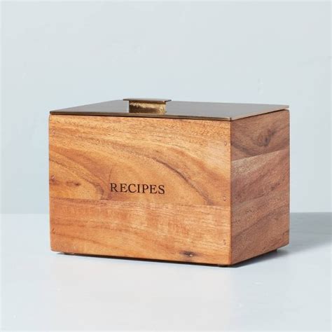 metal recipe card boxes|hearth and hand recipe box.